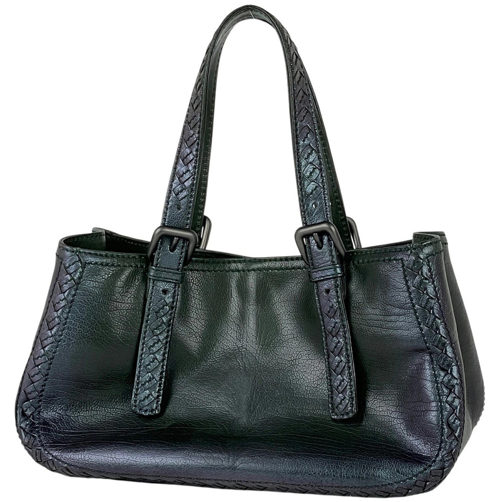 Bottega Veneta Intrecciato Handbag Metallic Leather Green